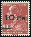 Stamp of France 1928 "Ile de France" surcharge set, very fresh and