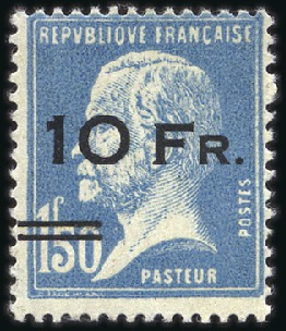 Stamp of France 1928 "Ile de France" surcharge set, very fresh and