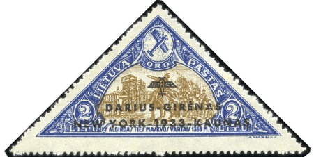 Stamp of Lithuania 1933 Darius - Girenas NY to Kaunas flight ovpts se