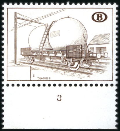 Stamp of Belgium » General issues from 1894 onwards 1980 Wagons de Marchandises, 200F brun clair, SANS