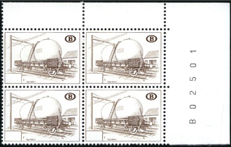 Stamp of Belgium » General issues from 1894 onwards 1980 Wagons de Marchandises, 200F brun clair, bloc