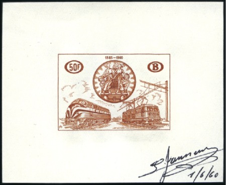 Stamp of Belgium » General issues from 1894 onwards 1957-71, Petit ensemble de six épreuves avec signa