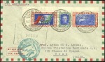 Stamp of Italy 1933 Balbo Crossing, Rome to USA, both triptychs t