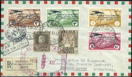 Stamp of Italy » Italian Colonies and Possessions » Tripolitania 1934 Rome-Buenos Aires Flight set plus additional 