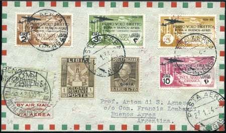 Stamp of Italy » Italian Colonies and Possessions » Cyrenaica (Cirenaica) 1934 Rome-Buenos Aires Flight set plus add'l 2.75
