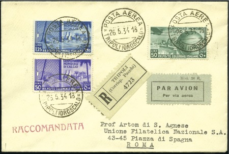 Stamp of Italy » Italian Colonies and Possessions » Tripolitania 1934 Football Championships, two covers with cplt.
