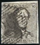 Stamp of Belgium » Belgique. 1849 Epaulettes - Émission 10c Brun, lot de quatre nuances différentes compre