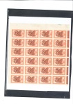 Stamp of Belgian Congo 1947 Masques 3F bleu et bleu-noir et 6F50 rouge-ja
