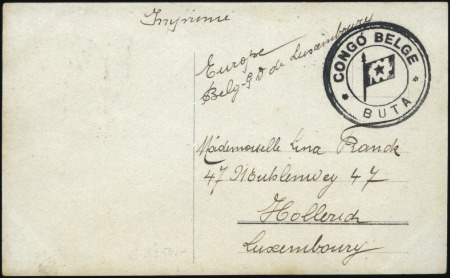 Stamp of Belgian Congo 1912 Carte photo pour le Luxembourg avec légende m