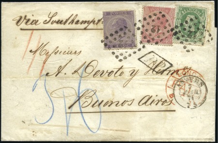 Stamp of Belgium » Belgique. Léopold 1er - Nouveau Type - Affranchissements mixtes, composés, etc. 1F violet +40c rose en combinaison avec l'émission