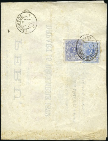 Stamp of Belgium » Belgique. 1869-83 Nouveaux types et nouvelles valeurs - Émission 2c x2 (deux nuances différentes) oblitéré par cach