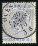Stamp of Belgium » Belgique. Léopold 1er - Nouveau Type - Émission 10c gris en paire obl. càd "EST I" et 20c bleu obl