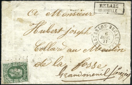 Stamp of Belgium » Belgique. 1869-83 Nouveaux types et nouvelles valeurs - Émission 10c vert sur lettre pour Grandmenil avec cachet "R