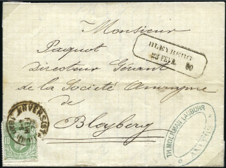 Stamp of Belgium » Belgique. 1869-83 Nouveaux types et nouvelles valeurs - Émission 10c vert sur lettre d'Anvers (Station) 24.02.1880 