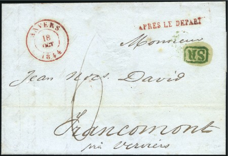 Stamp of Belgium » Belgique. Histoire Postale 1844 (18.10) Lettre d'Anvers 18.10.44 pour Francom
