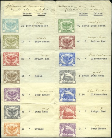 Stamp of Belgium » General issues from 1894 onwards 1915 Émission du Havre, Spécimens des nuances adop