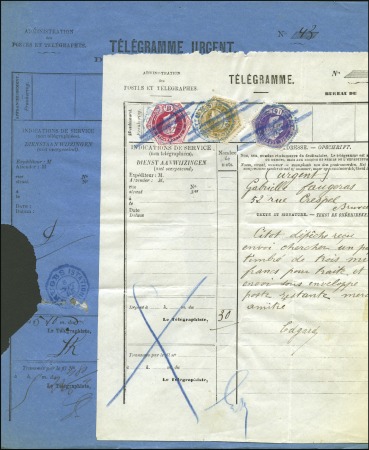 Stamp of Belgium » General issues from 1894 onwards 1871 Léopold II, fond plein, 10c mauve, 50c bistre