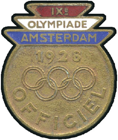 Stamp of Netherlands Official's badge, 30x36mm, bronze with coloured en
