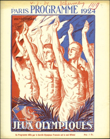 Stamp of France Official Programme for Fencing, 4th July, coloured
