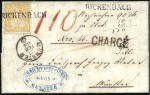 Stamp of Switzerland / Schweiz » Sitzende Helvetia Gezaehnt » Briefmarken 1862 20C orange gestempelt RICKENBACH (Gruppe 30) auf C