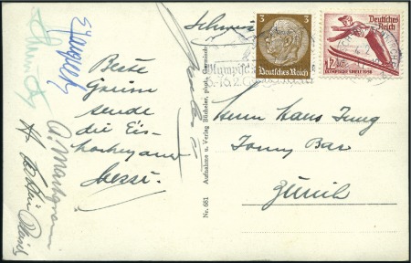Stamp of Olympics » 1936 Garmisch-Partenkirchen Group of 13 covers/cards incl. picture postcard of