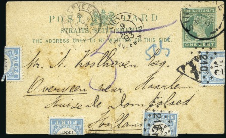 Stamp of Malaysia » Straits Settlements 1893 (May 8) 1c Postal stationery card sent from S