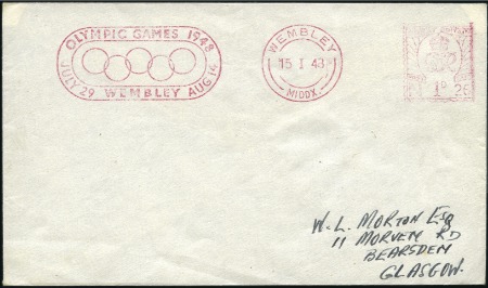 Stamp of Great Britain "Olympic Games 1948 / July 29 Wembley Aug 14" mete