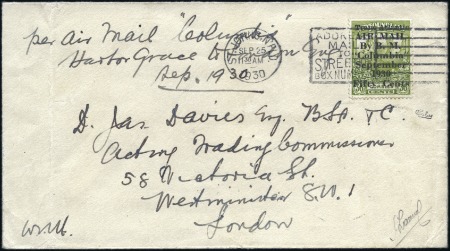 Stamp of Canada » Newfoundland 1930 50c on 36c "Columbia" Flight surcharge tied b