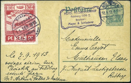 Stamp of Germany » German Empire 1913 25pf Mulhausen- Feldberg special issue tied b