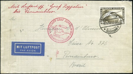 Stamp of Germany » German Empire 1930 4M 1st S.A. Flight tied by F'hafen cds (18.5.