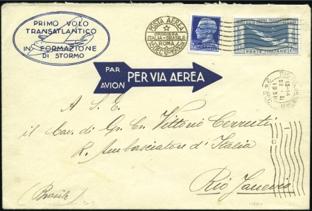 Stamp of Italy 1930-31 Balbo Mass Flight, Rome to Brazil, franked