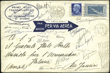 Stamp of Italy 1930-31 Balbo Mass Flight, Rome to Brazil, franked
