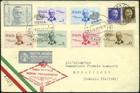 Stamp of Italy 1934 Rome-Mogadiscio Flight set of 6 tied by speci