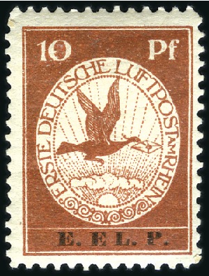 Stamp of Germany » German Empire 1912 Rhein-Main "E. EL. P." ovpt. set of two, full
