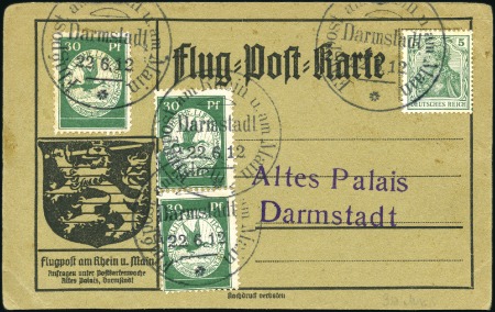 Stamp of Germany » German Empire 1912 Rhein-Main flights, olive pcs with 20pf singl