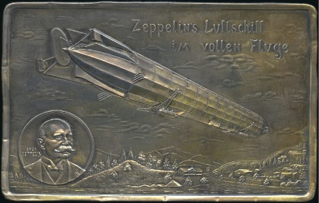 Stamp of Germany » German Empire Zeppelin LZ4 (or ZII), special metallic postcard w