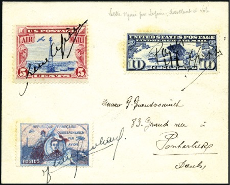 Stamp of United States 1929 (July 13) Trans-Atlantic Flight by French pil