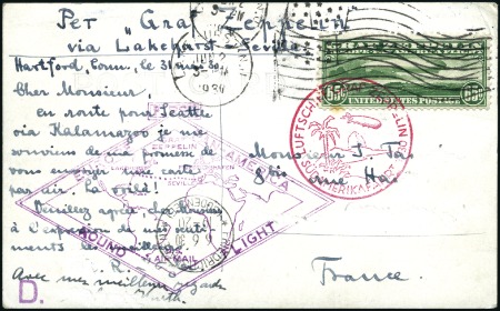 Stamp of United States 1930 Zeppelin Return Flight ppc (of New York), Lak