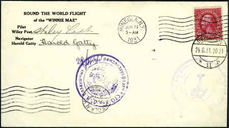 Stamp of United States 1931 Round-the-World flight by Wiley Post and Haro
