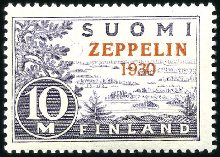 Stamp of Finland 1930 10M Zeppelin issue, nh, very fine (Fa. 165, S