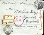 Stamp of Russia » Russia Post in China - Manchuria POGRANICHNAYA: 1916 Cover registered to England wi