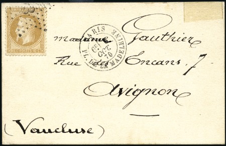 Stamp of France 1870 Carte par Ballon Monté pour Avignon avec càd 