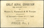 Stamp of India 1913 (Jan. 8) Calcutta Aerial Exhibition, small ca