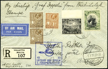 Stamp of Malta 1933 (June-July) Zeppelin 3rd South America Flight