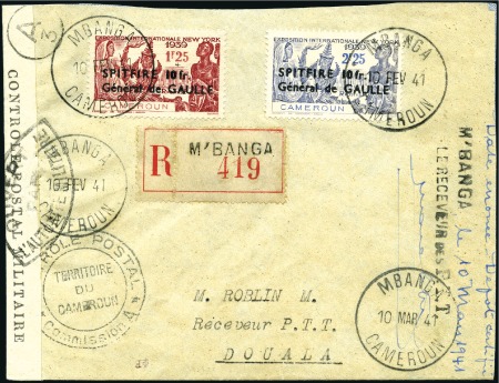Stamp of Colonies françaises » Cameroun 1941 Spitfire / General de Gaulle surcharge set ti