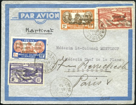 Stamp of Colonies françaises » Nouvelle-Calédonie 1939 (March 22) airmail cover to France by the Mar