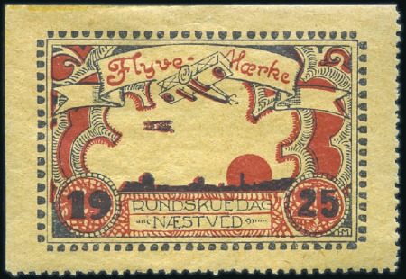 Stamp of Denmark 1925 Naestved to Kastrup 25ö semi-official, only 5