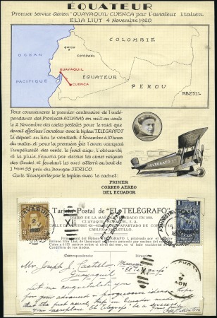 Stamp of Ecuador 1920 First airmail from Guayaquil to Cuenca, speci