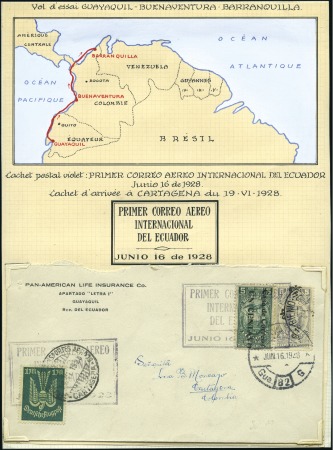 Stamp of Ecuador 1928 (June 16) Trial Flight, Guayaquil - Buenavent