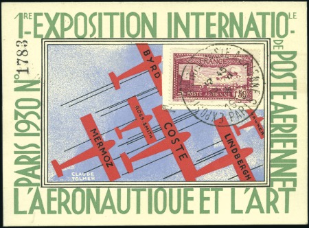 Stamp of France 1930 1F50F carmin avec perforation renversée EIPA 